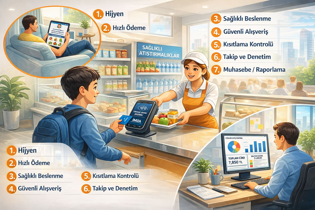 Okul kantininde temassız ödeme avantajları